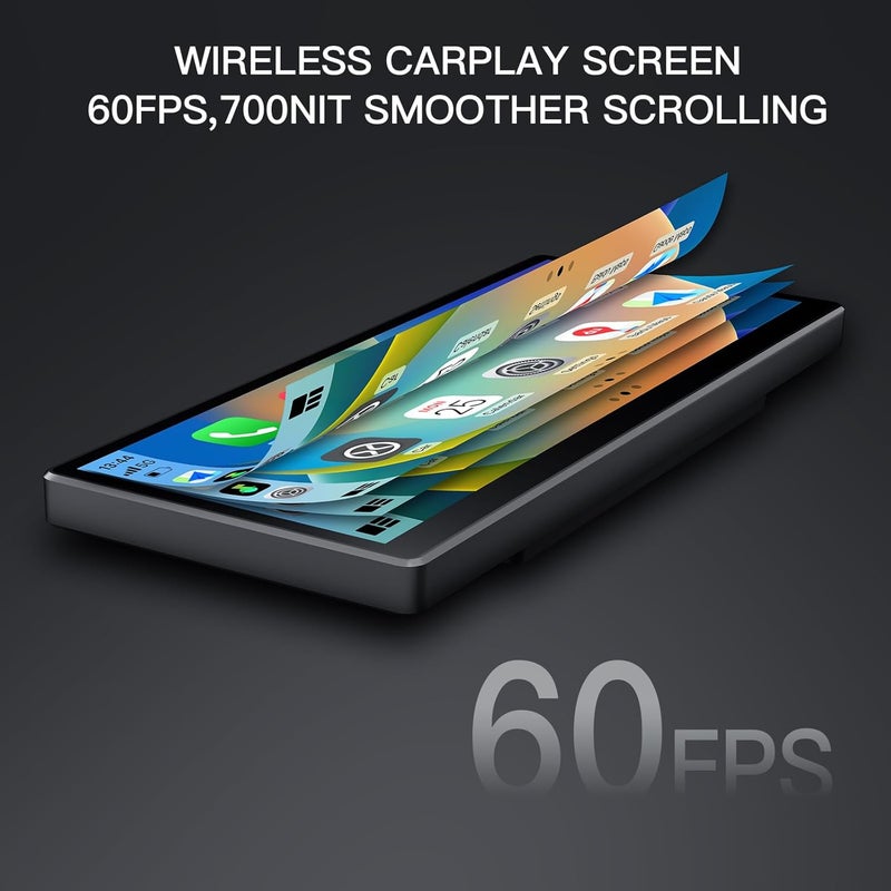 CarABC Wireless Carplay Screen for Car, 8.9'' Portable CarPlay & Android Auto Touchscreen, with 60Fps, 1920 * 720 Ultra High Resolution, Support Steering Wheel Control - Image 3